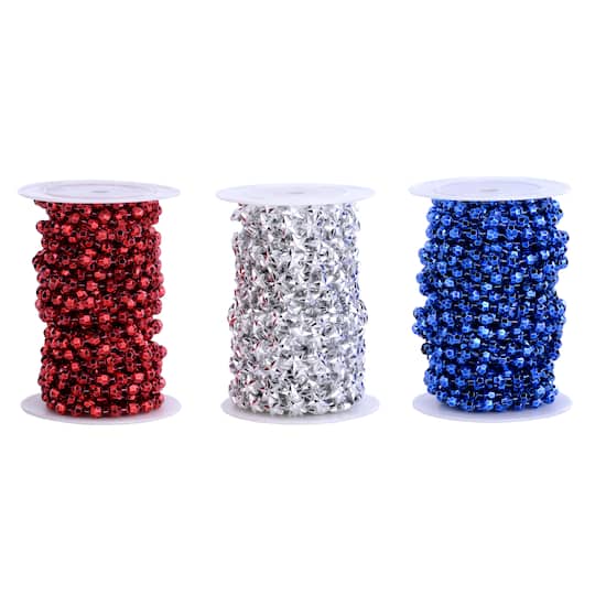 Assorted 30ft. Patriotic Beaded Garland by Celebrate It&#x2122;, 1pc.